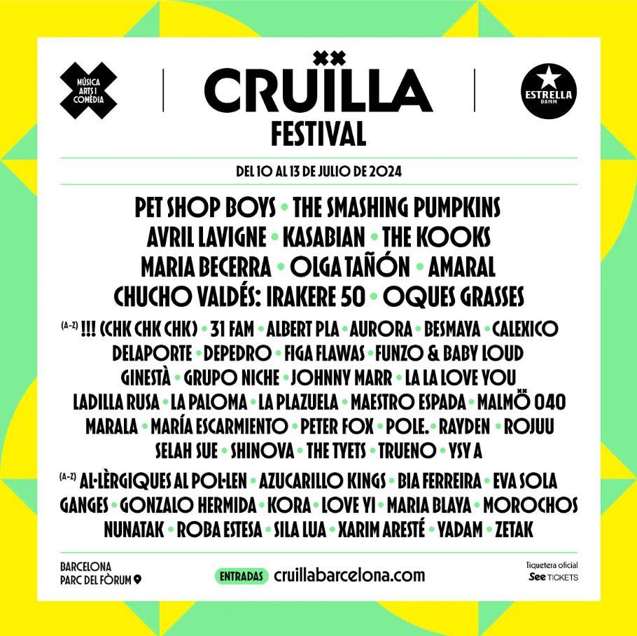 Del 10 al 13 de julio, vuelve el Festival Cruïlla un año más a las calles de Barcelona, con un cartel magistral 4 noches maravillosas
